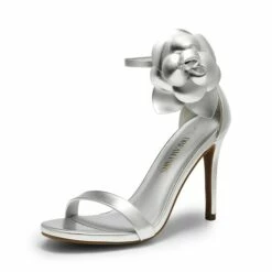 Floral Stiletto Heel Sandals SILVER-PU -DREAM PAIRS Sales 1223 SILVER PU1