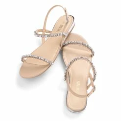 Rhinestone Flat Sandals NUDE PU -DREAM PAIRS Sales 1307 DREAM PAIRS Women SDFS2213W NUDE PU 2