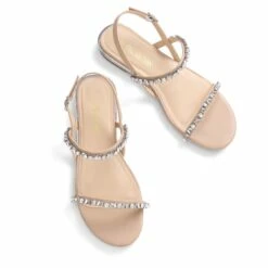 Rhinestone Flat Sandals NUDE PU -DREAM PAIRS Sales 1307 DREAM PAIRS Women SDFS2213W NUDE PU 3