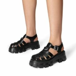 Lug Sole Platform Sandals BLACK-PU -DREAM PAIRS Sales 1723 BLACK PU206