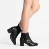Chelsea Chunky Block Heel Booties BLACK PU -DREAM PAIRS Sales 2 101