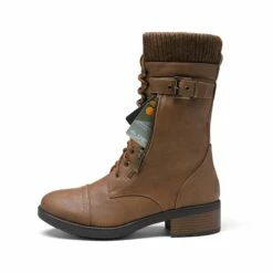 Winter Mid Calf Riding Boots CAMEL -DREAM PAIRS Sales 2 102