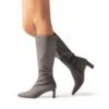 Suede Chunky Knee High Boots DARK GREY