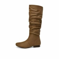 Wide Calf Knee High Winter Boots CAMEL