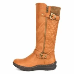 Faux Fur Knee High Boot CAMEL