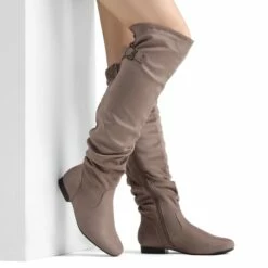Winter Over The Knee Suede Boots KHAKI -DREAM PAIRS Sales 2 157