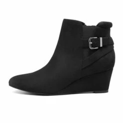 Pointed Toe Wedge Heel Ankle Booties BLACK -DREAM PAIRS Sales 2 166