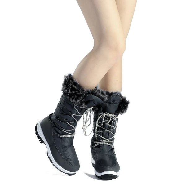 Mid Calf Lace Up Winter Boots GREY 7 Mid Calf Lace Up Winter Boots GREY - Image 5