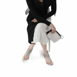 Cute Rhinestone Flat Sandals SILVER -DREAM PAIRS Sales 2 17