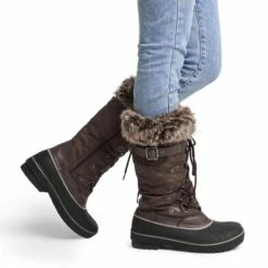 Fur Lined Lace-Up Snow Boots BROWN -DREAM PAIRS Sales 2 170