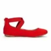 Fashion Ankle Strap Elastic Ballet Flats RED -DREAM PAIRS Sales 2 193