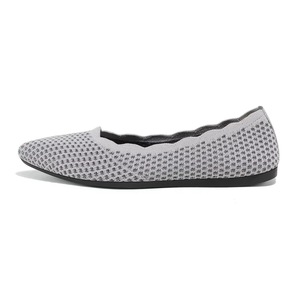 Pointed Toe Knit Foldable Ballet Flats GREY 4 Pointed Toe Knit Foldable Ballet Flats GREY - Image 2