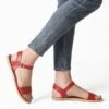 Ankle Strap Open Toe Flat Sandals RED -DREAM PAIRS Sales 2 20