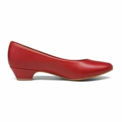 Low Heel Chunky Pump Shoes RED PU -DREAM PAIRS Sales 2 208