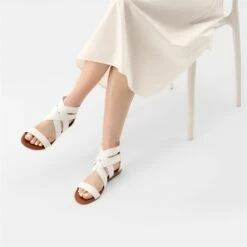Ankle Strap Elastic Sandals WHITE -DREAM PAIRS Sales 2 21
