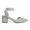 Pointed Toe Pumps With Ankle Strap SILVER GLITTER -DREAM PAIRS Sales 2 214