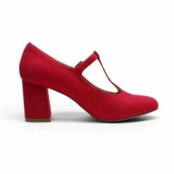 T-Strap Mary Jane Pumps With Chunky Heel RED -DREAM PAIRS Sales 2 227
