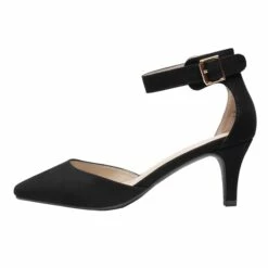 Women's Closed Toe Ankle Strap Heels BLACK SUEDE -DREAM PAIRS Sales 2 229