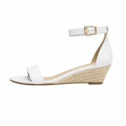 Ankle Strap Low Wedge Sandals ESPADRILLES WHITE PU -DREAM PAIRS Sales 2 33