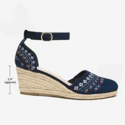 Closed Toe Espadrille Wedges NAVY 9 Closed Toe Espadrille Wedges NAVY -DREAM PAIRS Sales 2 34