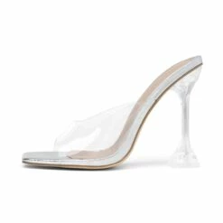 Transparent Stiletto Heel Sandals SLIVER CLEAR