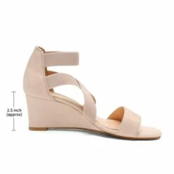 Ankle Strap Wedge Heel Sandals NUDE -DREAM PAIRS Sales 2 39