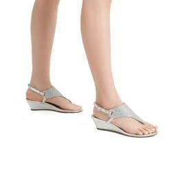 Low Wedge Dress Sandals SILVER 10 Low Wedge Dress Sandals SILVER -DREAM PAIRS Sales 2 5