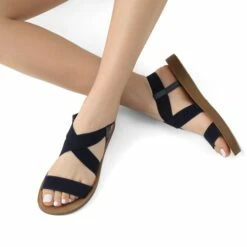 Ankle Strap Summer Flat Sandals NAVY -DREAM PAIRS Sales 2 72