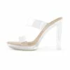 Clear Strap Block Heel Sandals NUDE CLEAR -DREAM PAIRS Sales 2 76