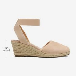 Ankle Strap Closed-Toe Espadrille Wedge Sandals NUDE -DREAM PAIRS Sales 2 77