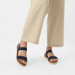 Open Toe Strap Espadrille Platform Sandals NAVY -DREAM PAIRS Sales 2 83