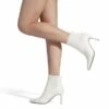 Pointed Toe Stiletto Ankle Booties WHITE PU -DREAM PAIRS Sales 3 106
