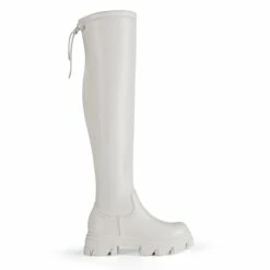 Ikon Stretchy Over The Knee Boots WHITE PU 11 Ikon Stretchy Over The Knee Boots WHITE PU -DREAM PAIRS Sales 3 128