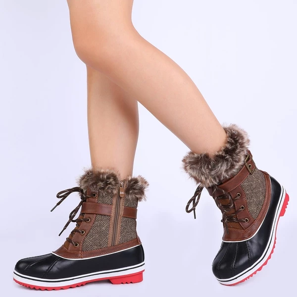 Mid Calf Faux Snow Boots BROWN 4 Mid Calf Faux Snow Boots BROWN - Image 2