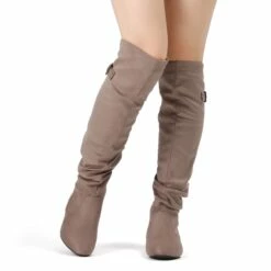Winter Over The Knee Suede Boots KHAKI -DREAM PAIRS Sales 3 155