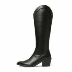 Montana Pointed Toe Knee High Boots BLACK PU -DREAM PAIRS Sales 3 157