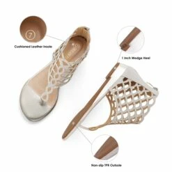 Cute Rhinestone Flat Sandals SILVER -DREAM PAIRS Sales 3 17