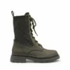 Knitted Leather Combat Ankle Boots DARK GREEN -DREAM PAIRS Sales 3 179