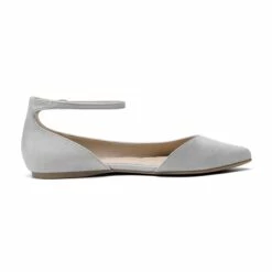 Pointed Toe Ankle Strap Ballet Flats Shoes GREY SUEDE -DREAM PAIRS Sales 3 192