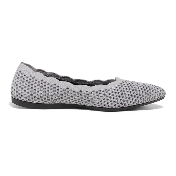 Pointed Toe Knit Foldable Ballet Flats GREY 5 Pointed Toe Knit Foldable Ballet Flats GREY - Image 3