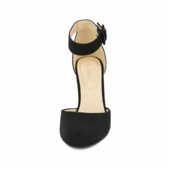 Round Toe Chunky Heel Pumps BLACK NUBUCK -DREAM PAIRS Sales 3 213