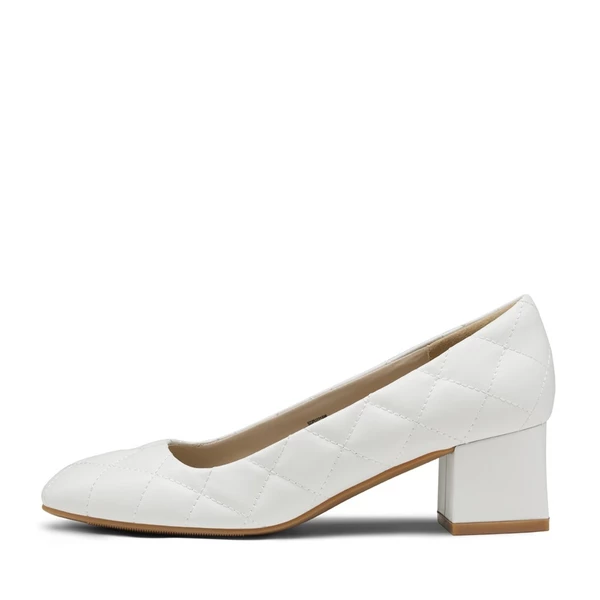 Square Toe Low Heel Pumps WHITE PU 6 Square Toe Low Heel Pumps WHITE PU - Image 4