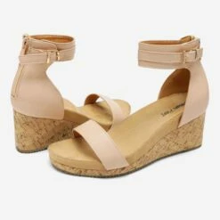 Ankle Strap Platform Wedge Heel Sandals NUDE -DREAM PAIRS Sales 3 24