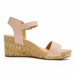 Buckle Platform Wedge Sandals NUDE PU -DREAM PAIRS Sales 3 31
