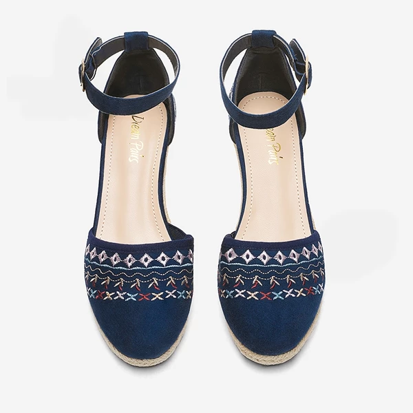 Closed Toe Espadrille Wedges NAVY 4 Closed Toe Espadrille Wedges NAVY - Image 2