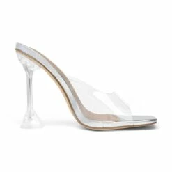 Transparent Stiletto Heel Sandals SLIVER CLEAR 9 Transparent Stiletto Heel Sandals SLIVER CLEAR -DREAM PAIRS Sales 3 36