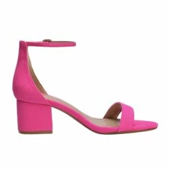 Chunky Low Heel Pump Sandals FUCHSIA SUEDE