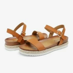 Espadrille Platform Sandals TAN PU -DREAM PAIRS Sales 3 46