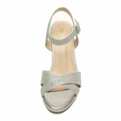 Chunky Heel Ankle Strap Sandals SILVER GLITTER -DREAM PAIRS Sales 3 48