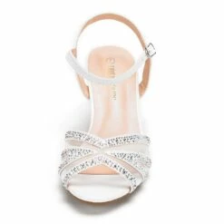 Ankle Strap Kitten Heel Sandals WHITE -DREAM PAIRS Sales 3 53